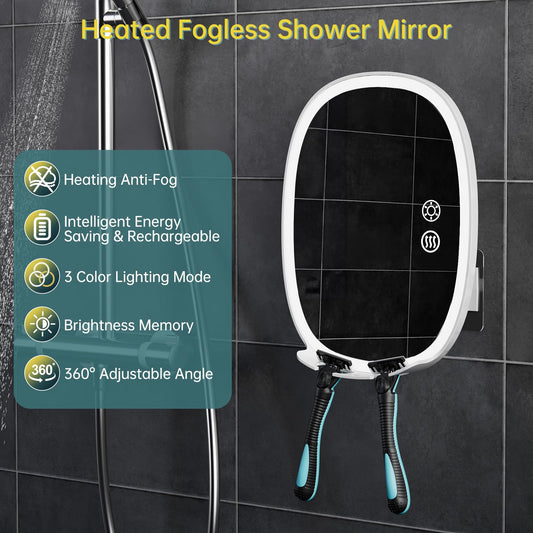 COSMIRROR lit mirror shows 3 color lighting for ambiance.