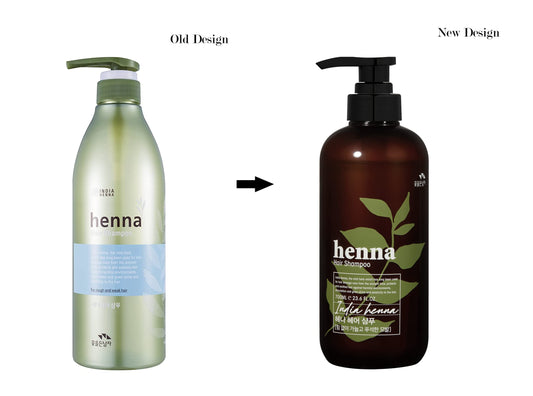 COSMOCOS Henna Hair Shampoo label close-up highlighting branding and product name for trust.