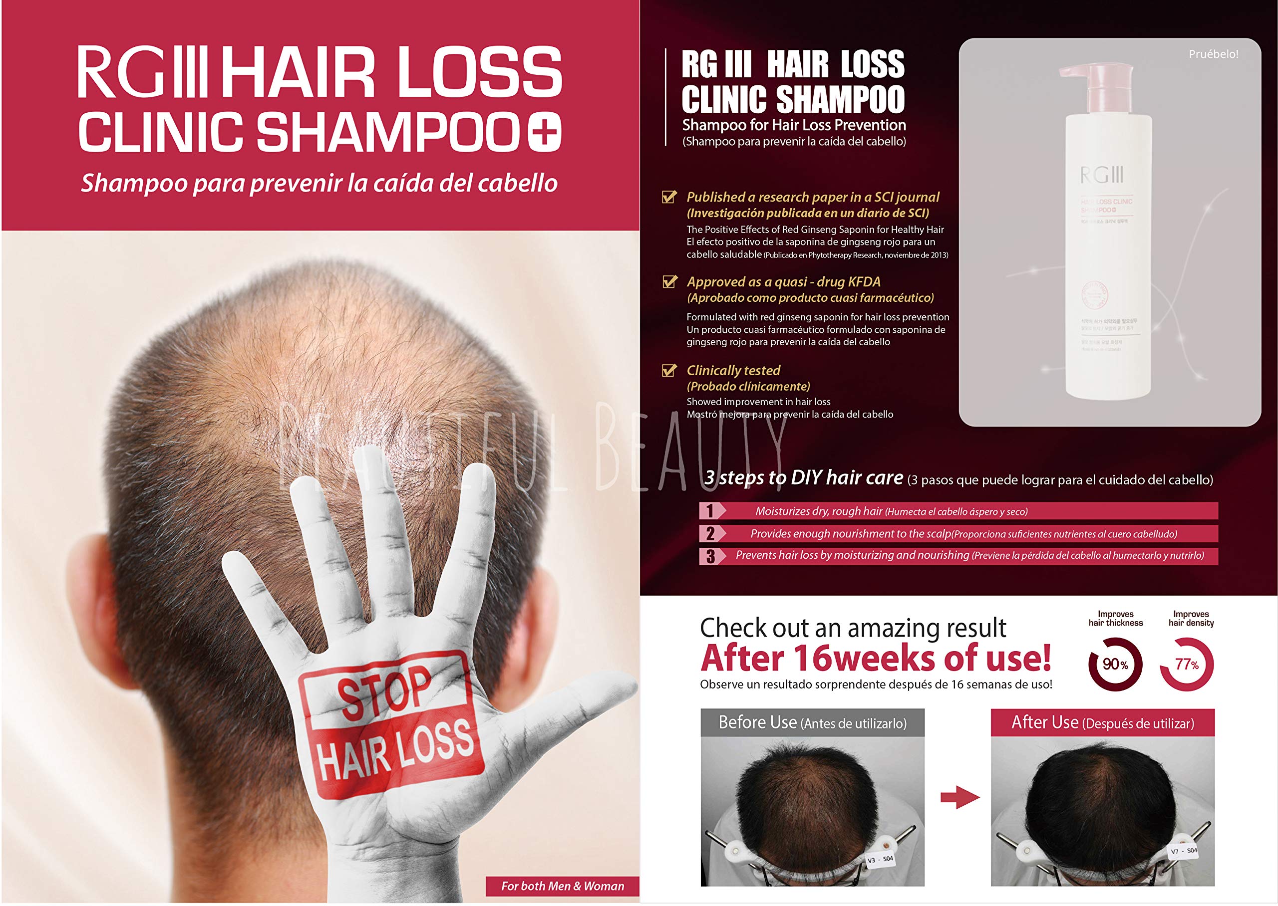 COSMOCOS RGIII shampoo foam forming on hair for cleansing texture