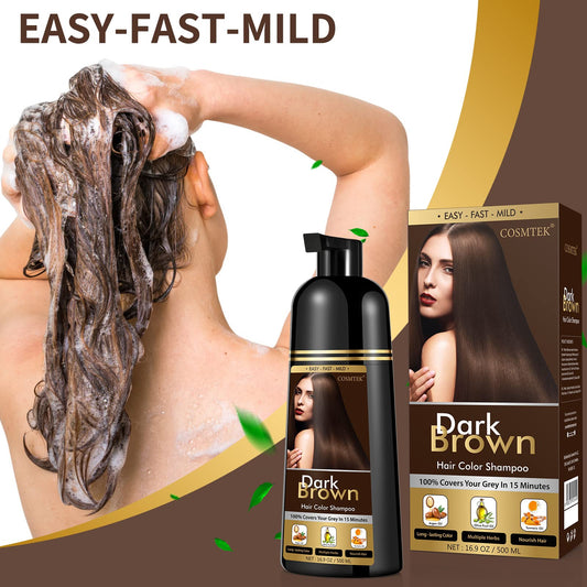 COSMTEK Dark Brown Gray hair coverage for natural-looking color