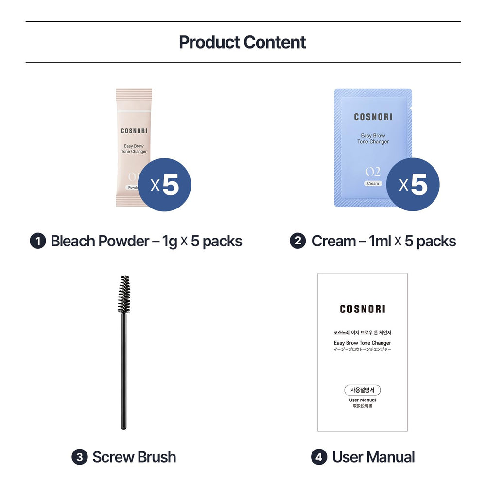 COSNORI Easy Brow Tone Changer hygienic single-use pouches for clean use