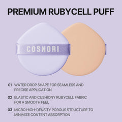 COSNORI Panthenol Barrier Cushion long wear finish keeps shine at bay.