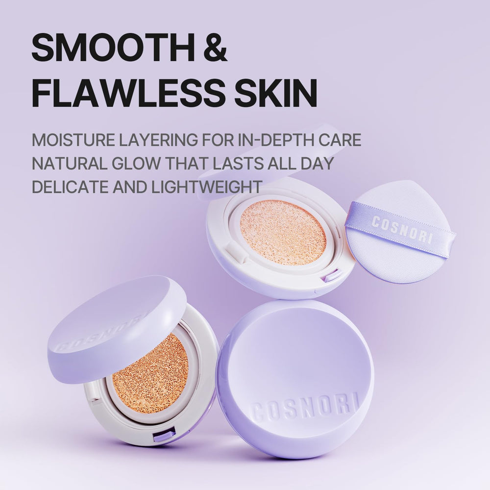 COSNORI Panthenol Barrier Cushion purple Aurora case adds chic style.
