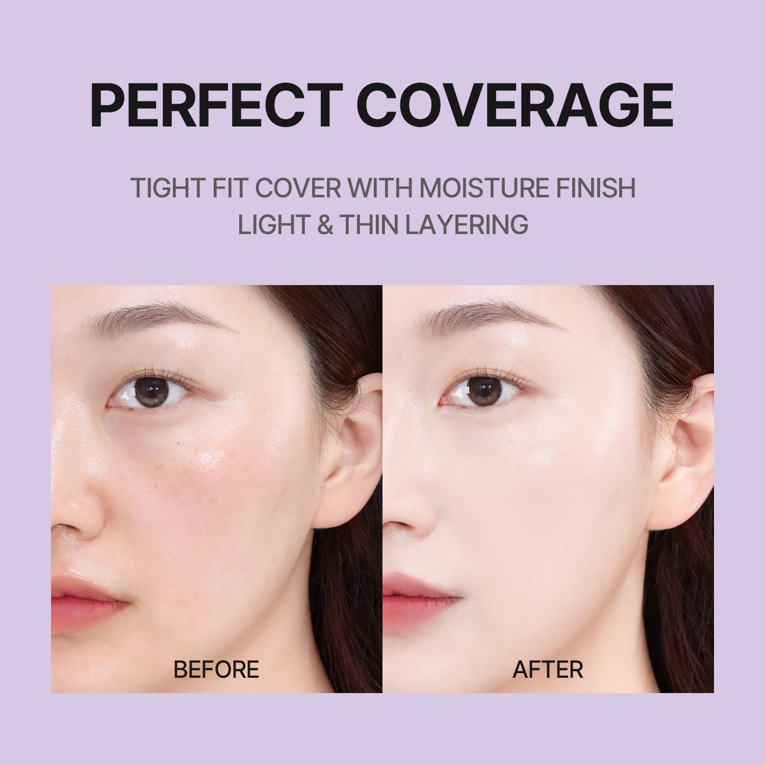 COSNORI Panthenol Barrier Cushion touch-up application for seamless blend.