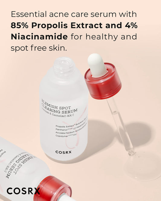 COSRX AC Collection Blemish Serum dropper for precise application on acne-prone skin.