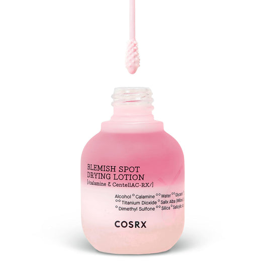 COSRX Acne Blemish Spot Drying Lotion bottle closeup for targeted blemish care