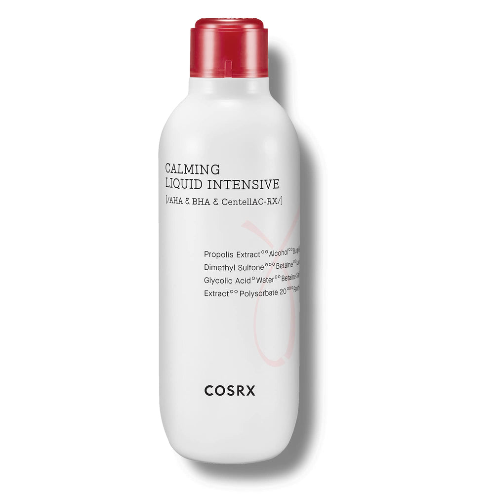 COSRX Acne Calming Liquid bottle for daily acne-prone skin care.