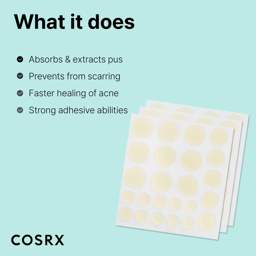 Large COSRX patch covering bigger blemishes for secure coverage.