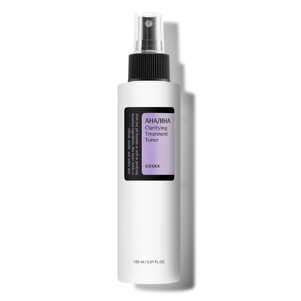 COSRX AHA/BHA Treatment Toner bottle for gentle exfoliation and pore refinement.