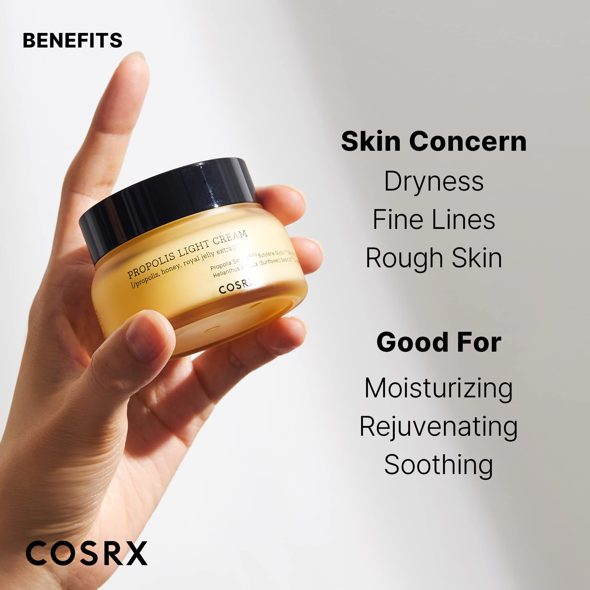 COSRX Full Fit Propolis Light Cream on skin during day for hydrated look
