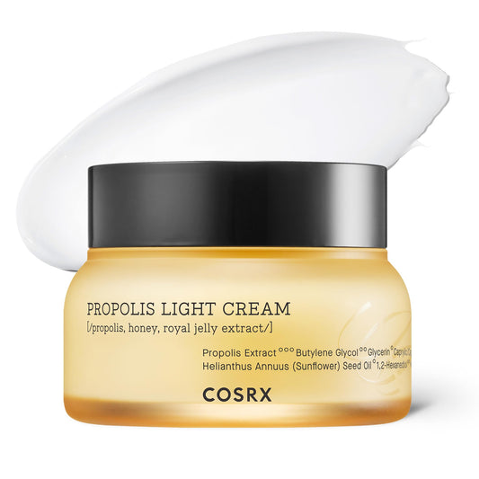 COSRX Full Fit Propolis Light Cream packaging highlights daily hydration benefits