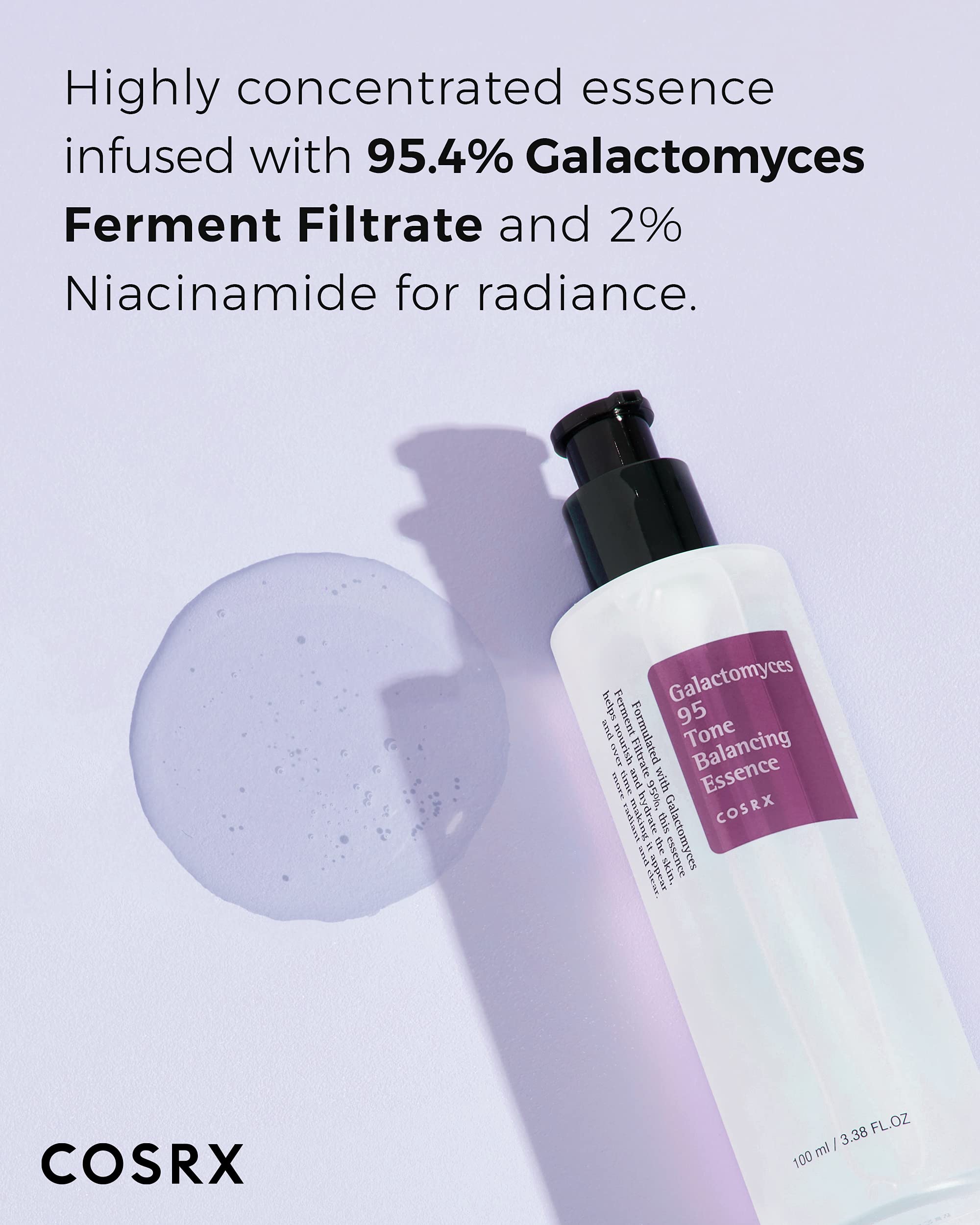 Cosrx Galactomyces toner closeup showing lightweight, fast-absorbing texture.