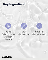 Cosrx Galactomyces bottle with soft glow suggests soothing daily use.