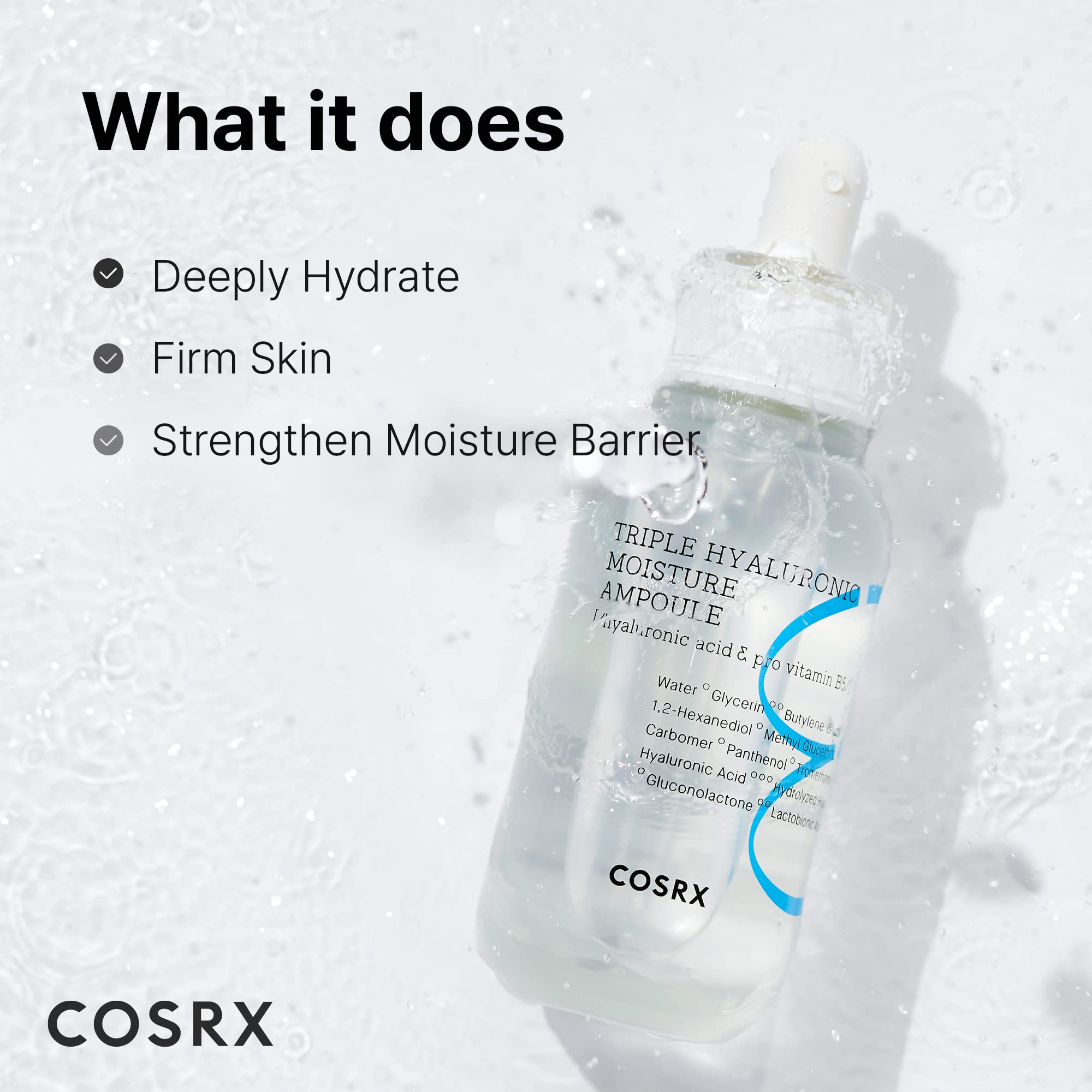 COSRX Hydrium serum swirl on skin demonstrates fast absorption and hydration.