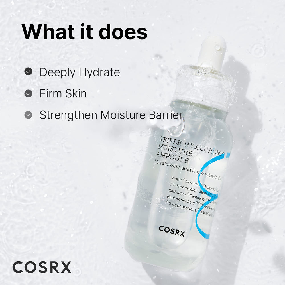 COSRX Hydrium serum swirl on skin demonstrates fast absorption and hydration.