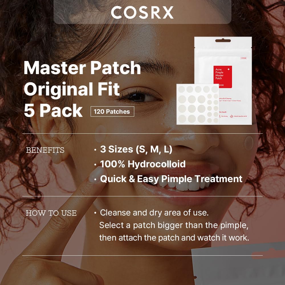 COSRX hydrocolloid patch absorbs impurities to protect irritated skin