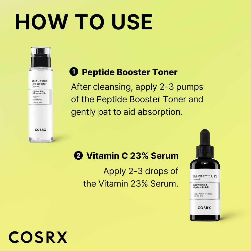 COSRX Ingredients infographic showing Vitamin C and peptides