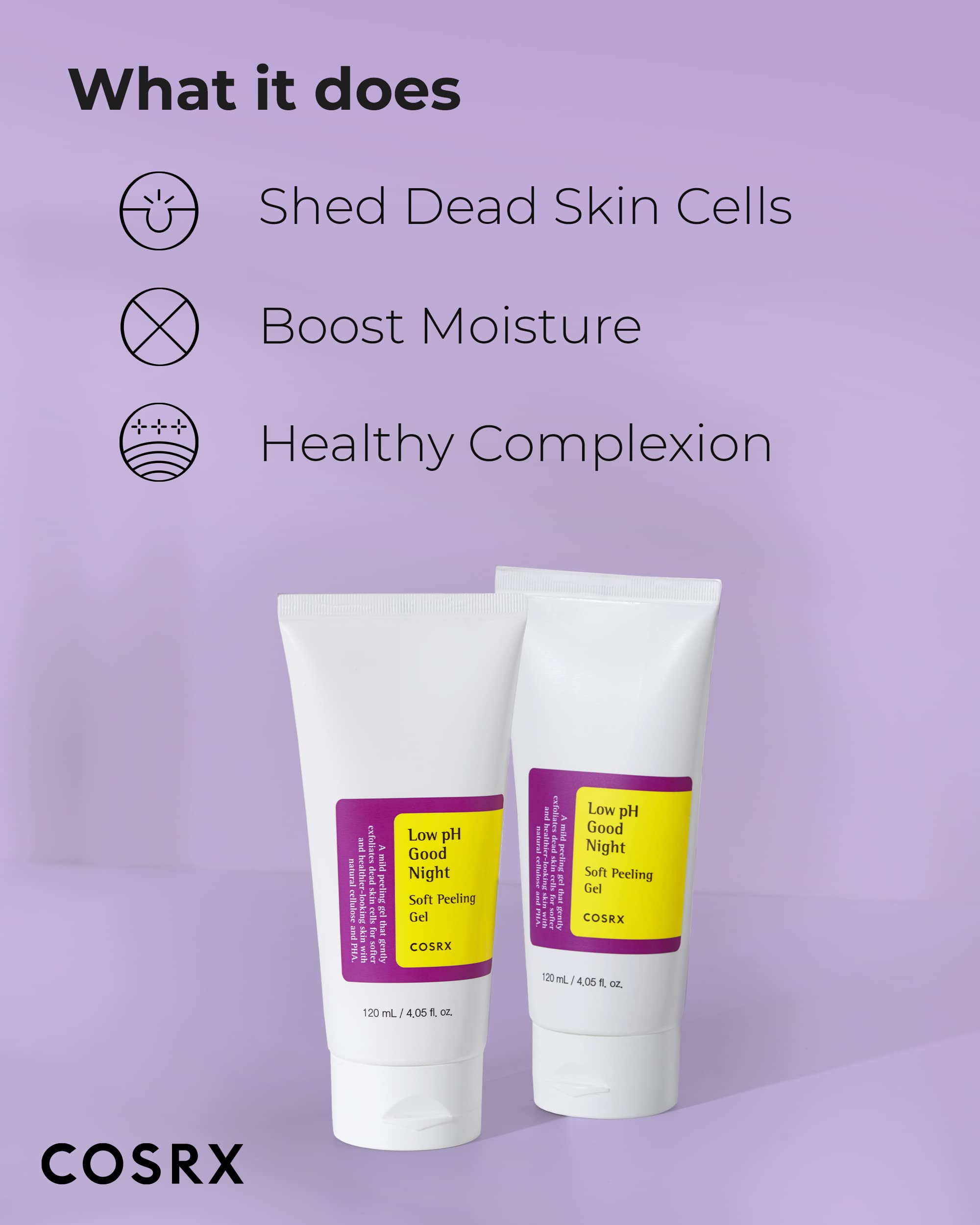 COSRX peeling gel dispersion close-up highlights even, mild exfoliation action.