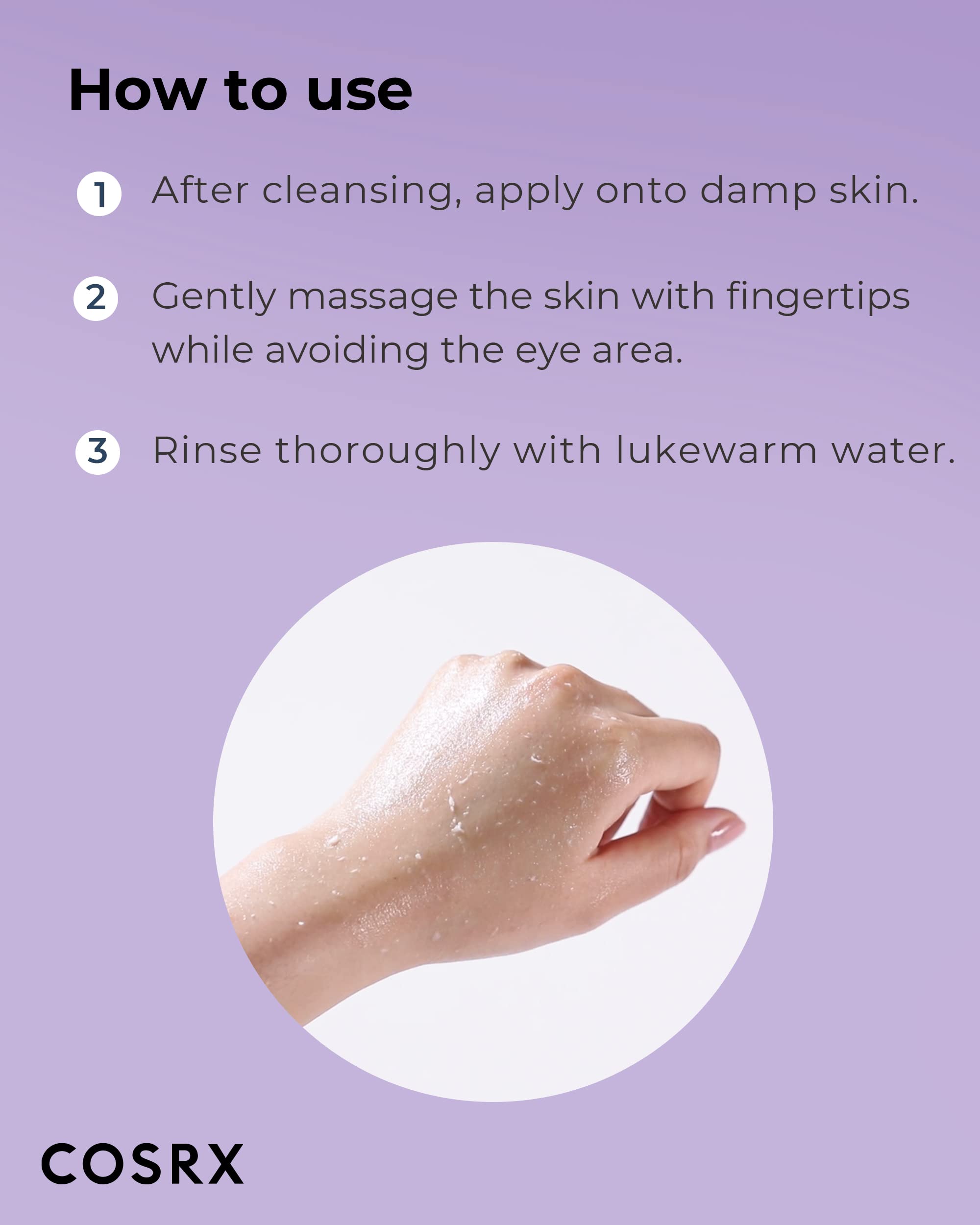 COSRX gel with rose water and hyaluronic acid supports balanced hydration.