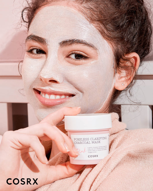 COSRX Pink Pore mask application shows even color change during use
