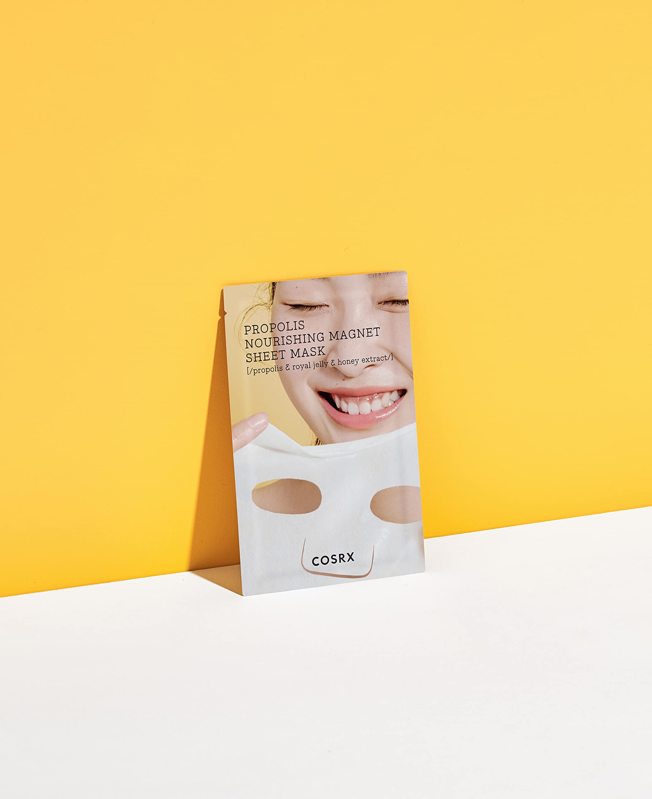 COSRX mask drenched in propolis ampoule for deep moisturization.