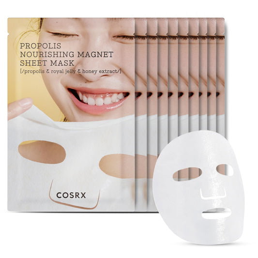 COSRX Propolis Nourishing Sheet Mask shown in pack for a healthy glow.