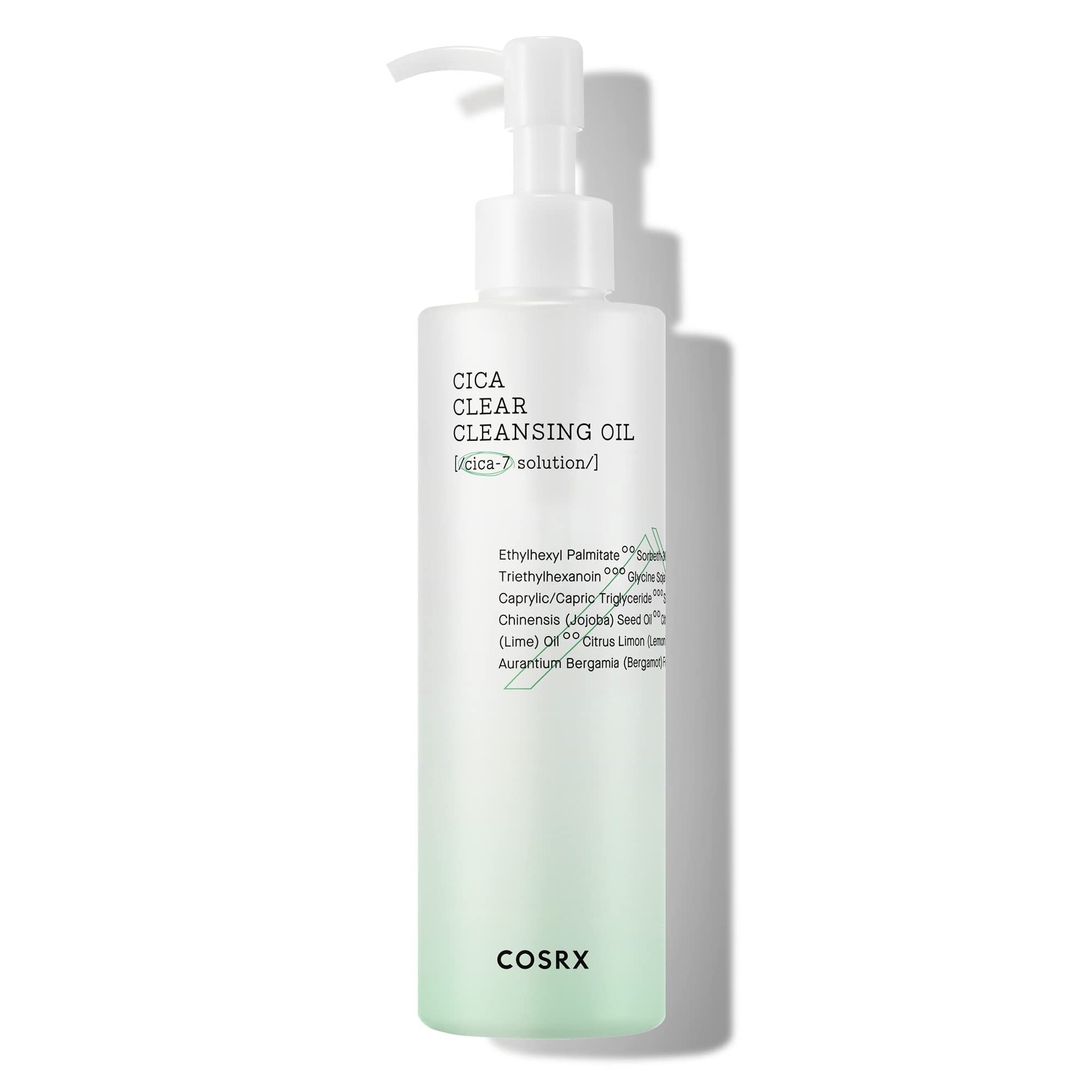 COSRX Pure Fit Cica Cleansing Oil bottle with pour for easy makeup removal.