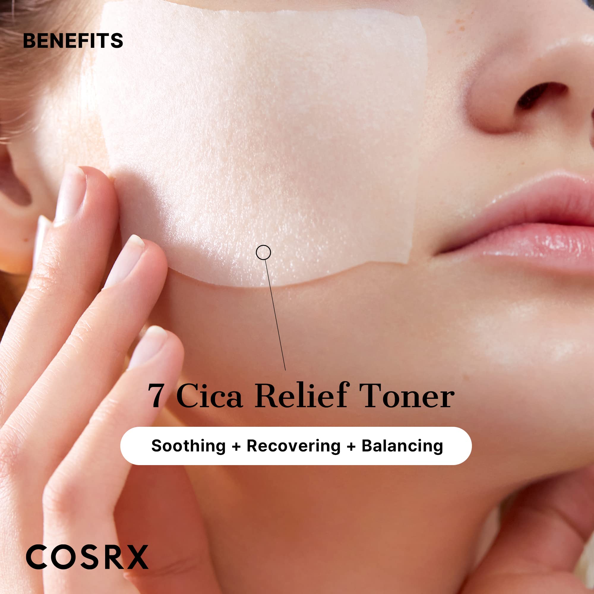 COSRX Pure Fit CICA Toner usage step on skin.