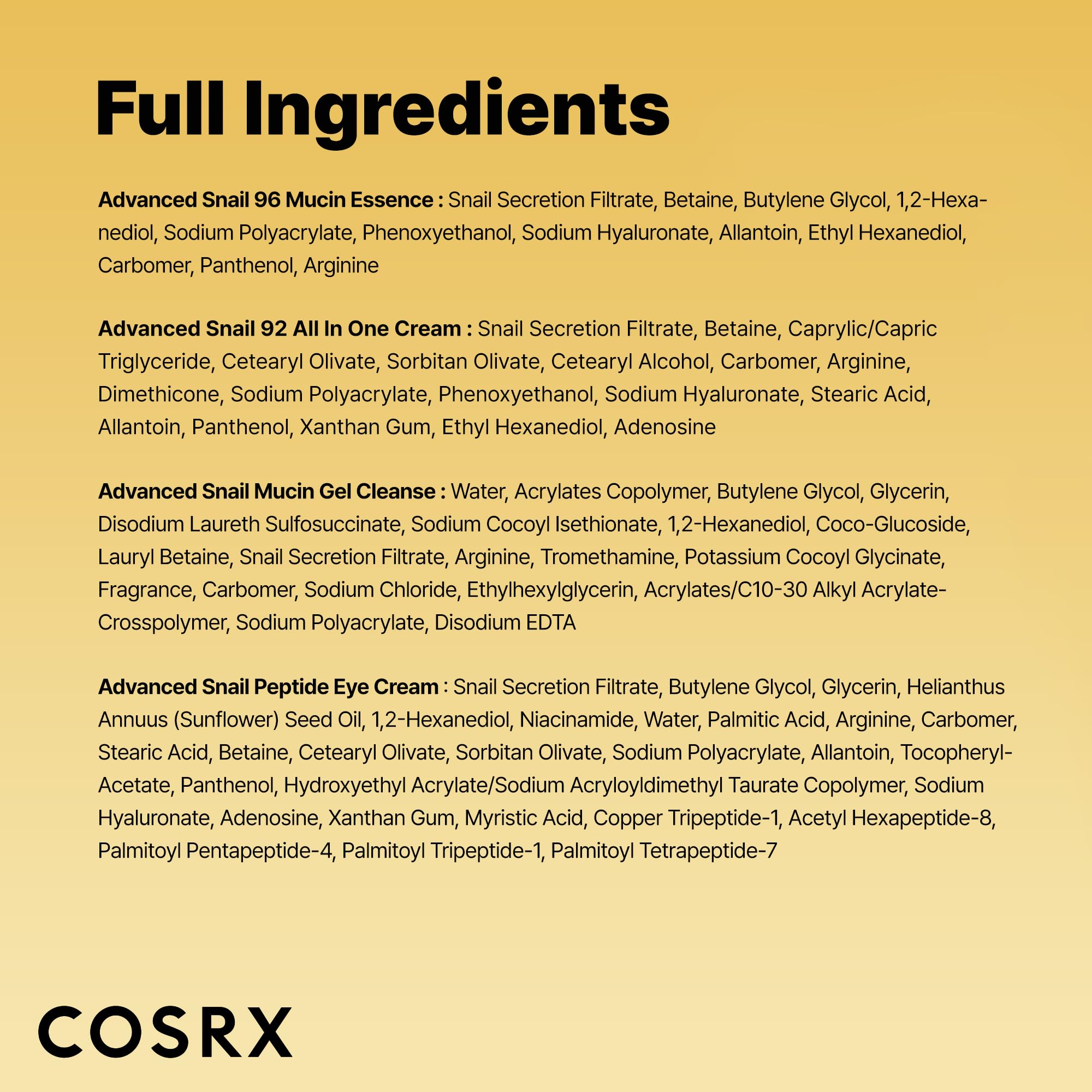 COSRX Advanced Snail Peptide Eye Cream applicator demonstrates targeted eye-area care.