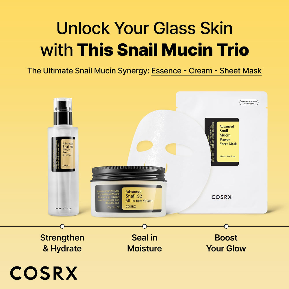 COSRX Snail Mucin Sheet Mask demonstrates glow after use.