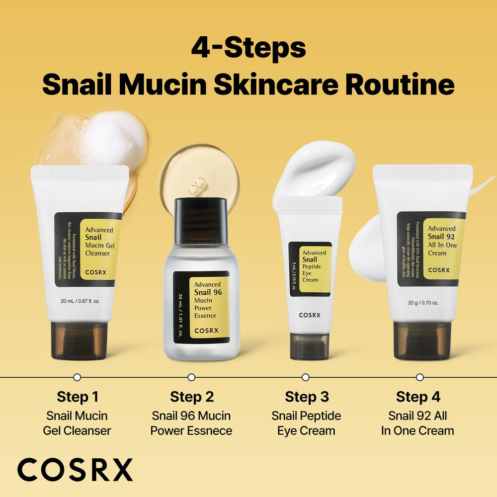 COSRX Snail Peptide Eye Cream targets dark circles and fine lines with snail filtrate.