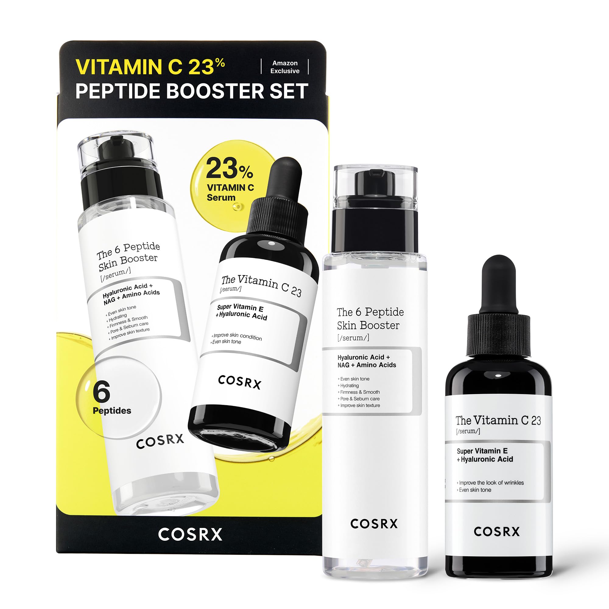 COSRX Vitamin C 23% Serum bottle highlighting brightening, lightweight hydration