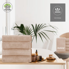 Cosy Family cloths protecting white towels from makeup residues and stains