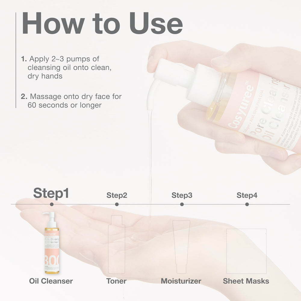 Cosyuree Collagen Face Oil Makeup Removal Action enables fast makeup removal.