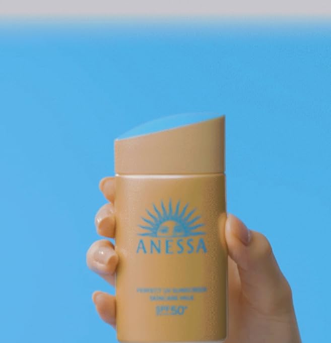 Cotton Labo ANESSA sunscreen milk label graphic close-up