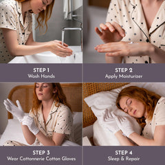 Cottonnerie Basics moisture gloves for dry hands help retain hydration.