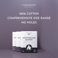 Cottonnerie Basics overnight moisturizing gloves shown for nighttime care.