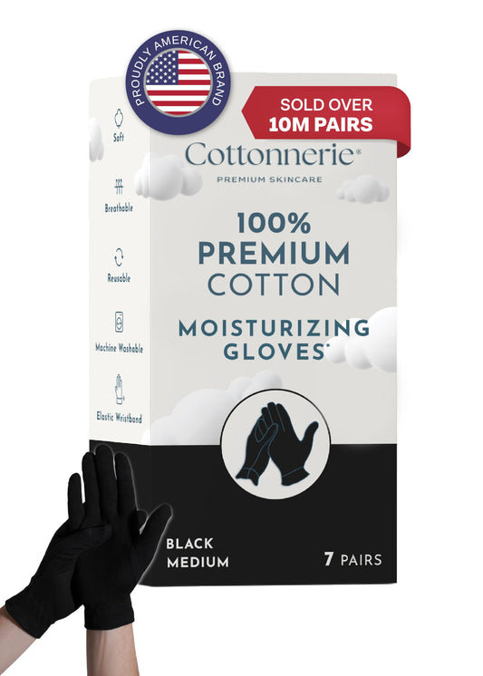 Cottonnerie overnight cotton gloves soothe dry hands with breathable fabric