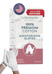 Cottonnerie sleeping cotton gloves overview showing breathable design for dry hands