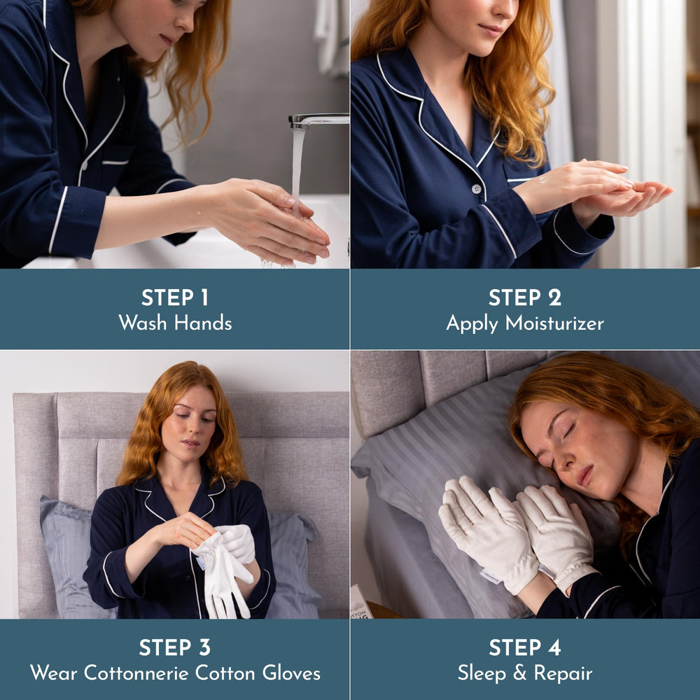 Cottonnerie elastic-wristband gloves sit snugly for comfortable wear.