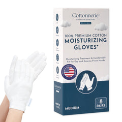 Cottonnerie original sleeping gloves for six-pair pack, gentle fit for overnight moisture.