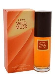 Coty Wild Musk bottle front, a feminine fragrance ideal for romantic evenings.