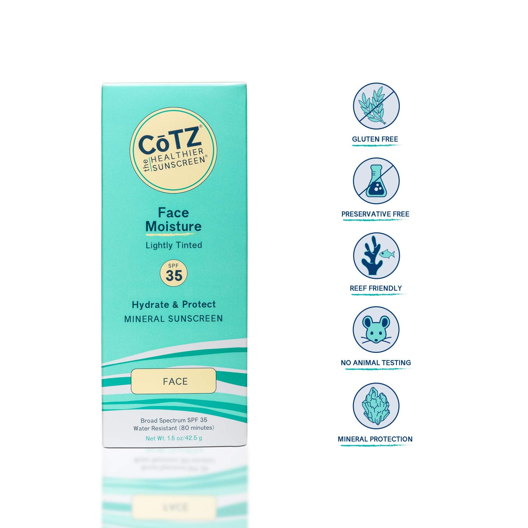 Close-up of sheer, weightless texture of CoTZ tinted sunscreen