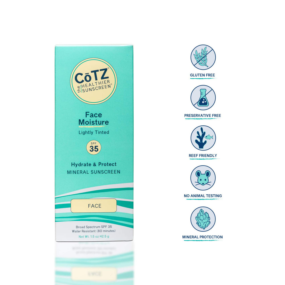 Close-up of sheer, weightless texture of CoTZ tinted sunscreen