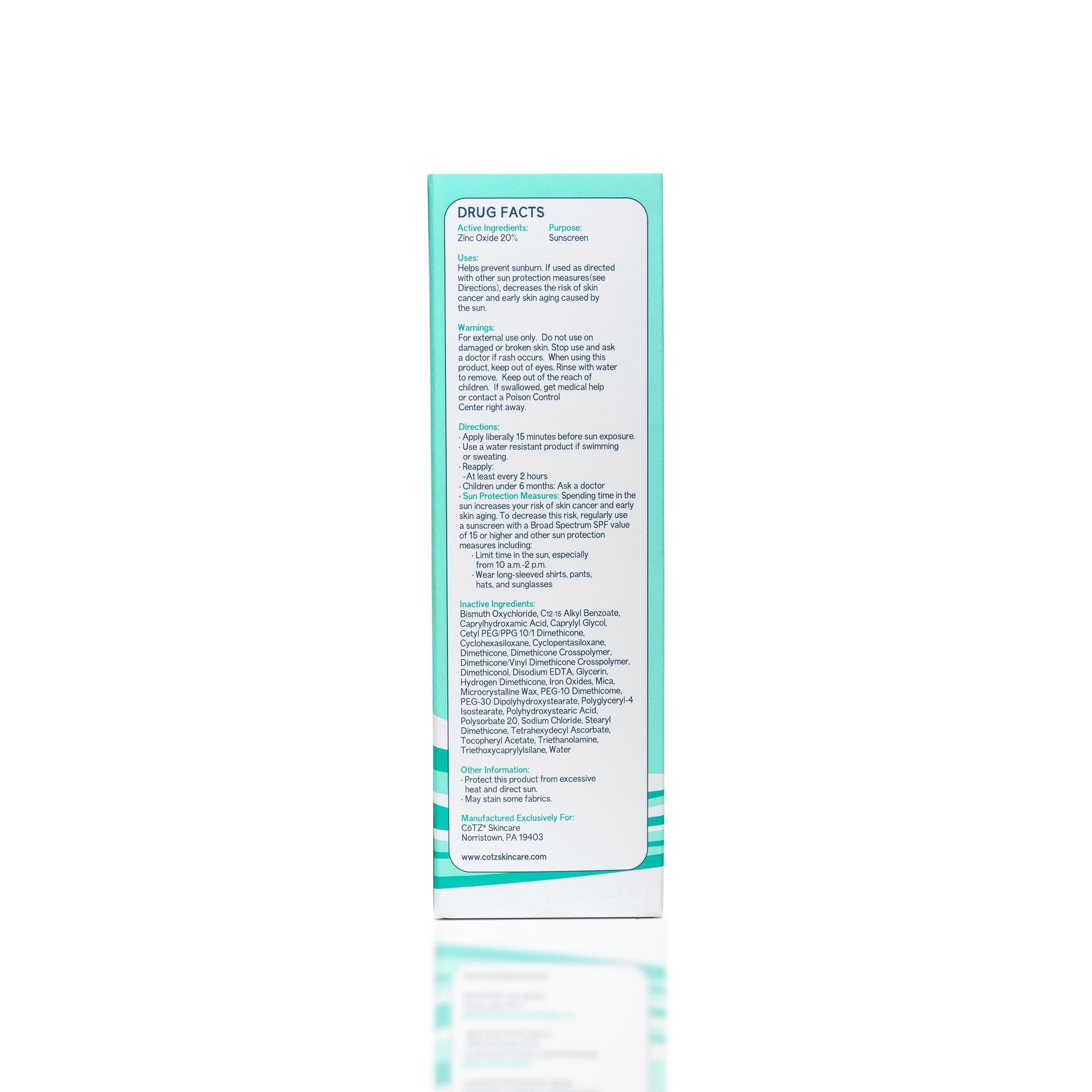 CoTZ free-from oxybenzone and octinoxate photo reinforces mineral protection.