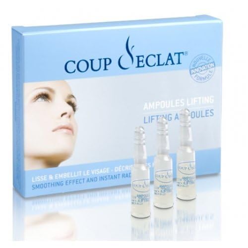 Close-up of Coup d'Eclat ampoules highlighting smooth, radiant skin