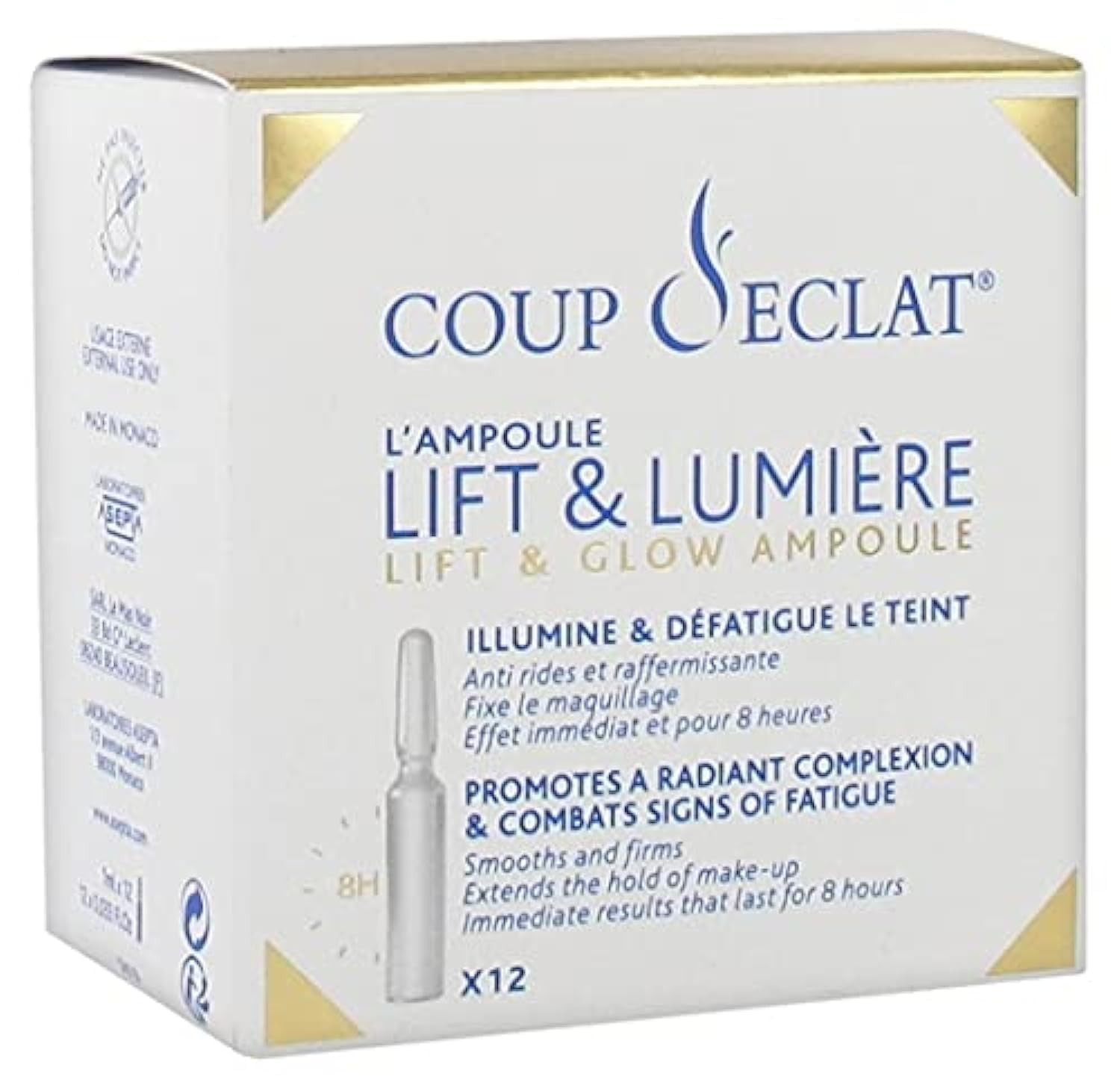 Coup d'Eclat Instant Lifting Ampoules pack with 12 vials for all skin types