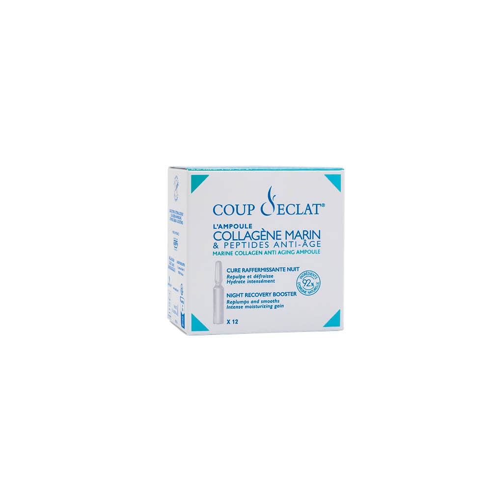 Coup d'Eclat Marine Collagen Ampoules glass vial signals concentrated hydration.