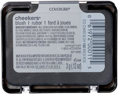 CoverGirl Cheekers Blush Brick Rose applied-on-cheeks for a soft rosy flush.