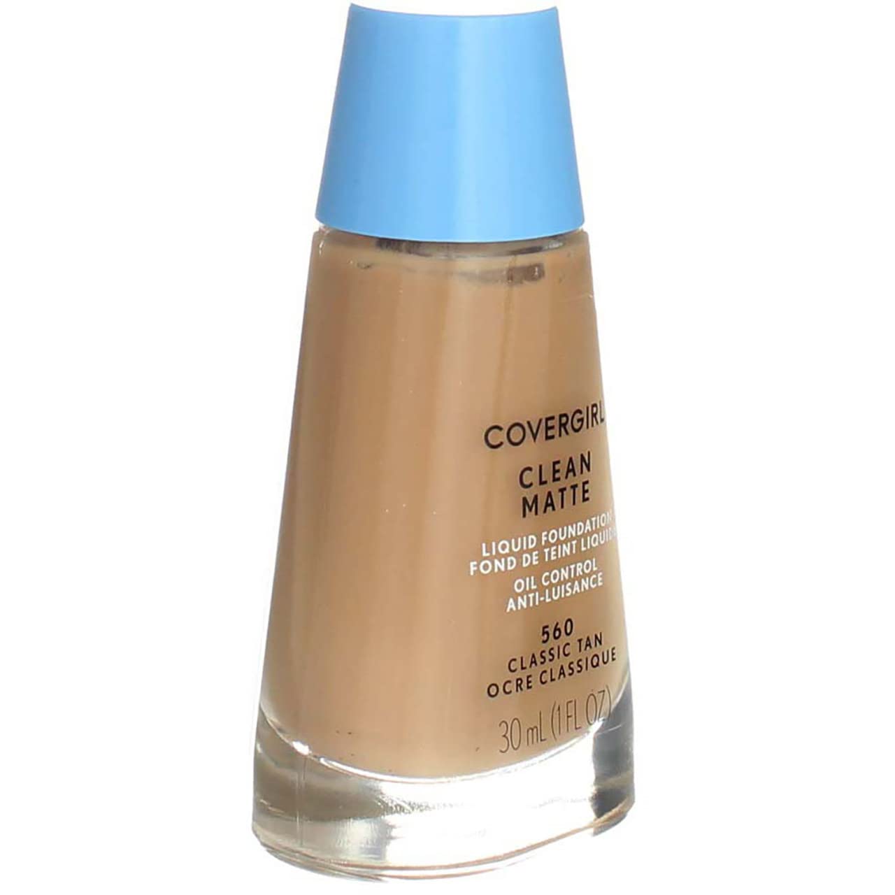 Application swirl of CoverGirl Clean Classic Tan Matte 560 oil control makeup for smooth blend